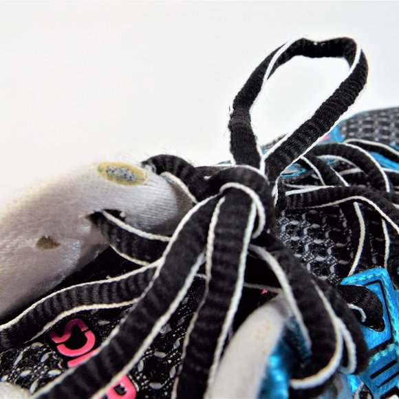 Asics Gel Kayano 19 Metallic Blue Pink and White Running Shoes Size 8.5 - Picture 12 of 13